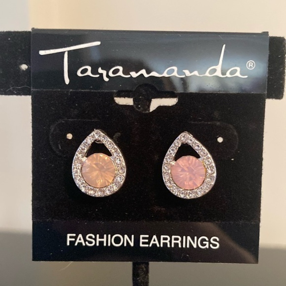 Taramanda Sparkling Pink Teardrop Earrings